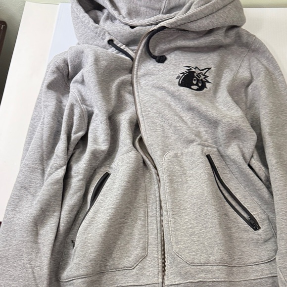 The Hundreds Zip-Up Hoodie with Embroidered Logo, grey XL - Picture 6 of 8